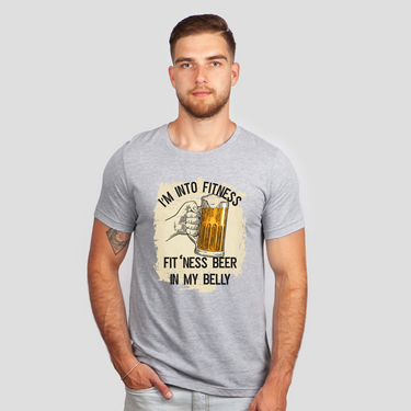 i'm into fitness beer in my belly gray shirt